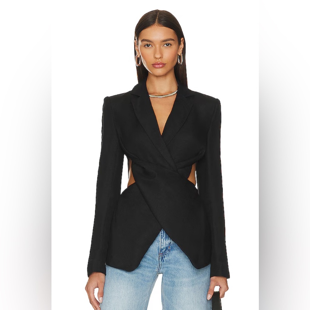 L’Academie Black Cutout Blazer-size: Small